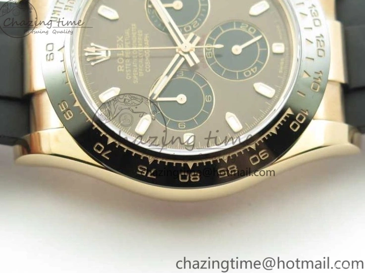 1224 Daytona 116515 Noob 1:1 Best Edition Chocolate Dial Lume Markers on Black Rubber Strap SA4130 (Free Extra Strap) V Stylish 2976